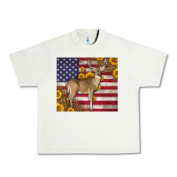 Pistachio Western American Flag And Deer Urban Heavy Tee - LillyAllenDesigns
