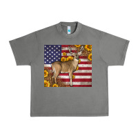 Tornado Western American Flag And Deer Urban Heavy Tee - LillyAllenDesigns