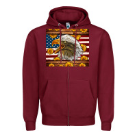 Burgundy American Flag Eagle Tumbler Zipper Hoodie - LillyAllenDesigns