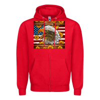 Red American Flag Eagle Tumbler Zipper Hoodie - LillyAllenDesigns