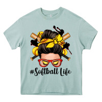 Arona softball life messy bun Heavy Core Tee - Zillion Design Studio