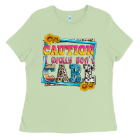 Matcha caution i really don't care Ladies Tee - Zillion Design Studio
