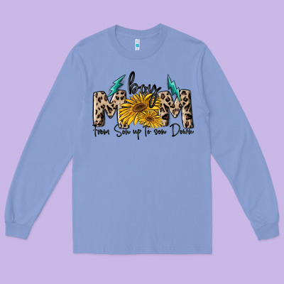 Boy Mom From Son Up To Sun Down Long Sleeve Tee Designed By Maliassmallbusiness