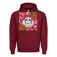 Burgundy ragdoll cat Zipper Hoodie - LillyAllenDesigns