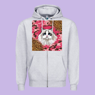 Ragdoll Cat Zipper Hoodie Designed By Lillyallendesigns