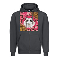 Smoke ragdoll cat Zipper Hoodie - LillyAllenDesigns