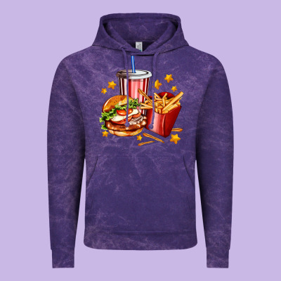 Hamburger Potatoes And Coke Vintage Hoodie Designed By Adodesignshop