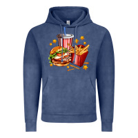 Vintage Denim hamburger potatoes and coke Vintage Hoodie - AdoDesignShop