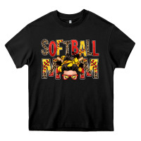 Black softball mom messy bun Heavy Core Tee - Zillion Design Studio