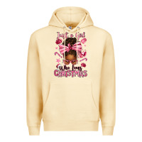 Pina Colada just a girl who loves pink christmas afro messy bu Premium Hoodie - texasbilliewilder