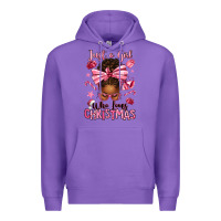Purple just a girl who loves pink christmas afro messy bu Premium Hoodie - texasbilliewilder