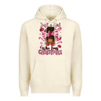 Sandshell just a girl who loves pink christmas afro messy bu Premium Hoodie - texasbilliewilder