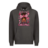 Smoke just a girl who loves pink christmas afro messy bu Premium Hoodie - texasbilliewilder