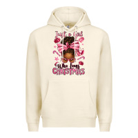 Tofu just a girl who loves pink christmas afro messy bu Premium Hoodie - texasbilliewilder