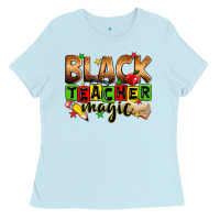 Baby Blue black teacher magic Ladies Tee - Zillion Design Studio