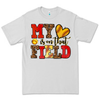 Dove Grey my heart is on that field softball Premium Tee - AdoDesignShop