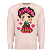 Pale Pink Mexican Girl Premium Sweatshirt - texasbilliewilder