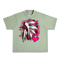 Oil Green indian headdress with hearts valentine's day Urban Heavy Tee - Jasminsmagicworld