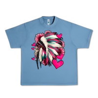 Pebble Blue indian headdress with hearts valentine's day Urban Heavy Tee - Jasminsmagicworld