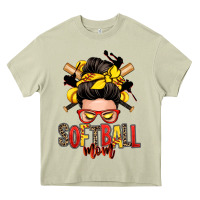 Mossy softball mom messy bun Heavy Core Tee - Zillion Design Studio