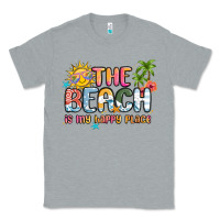 Heather Grey the beach is my happy place Classic Tee - MaliasSmallBusiness