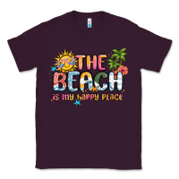 Plum the beach is my happy place Classic Tee - MaliasSmallBusiness