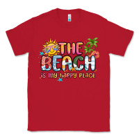 Red the beach is my happy place Classic Tee - MaliasSmallBusiness