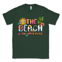 Sports Green the beach is my happy place Classic Tee - MaliasSmallBusiness
