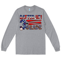 Heather Grey batter up 3rd grade Long Sleeve Tee - JahusDesignShop