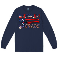 Navy batter up 3rd grade Long Sleeve Tee - JahusDesignShop
