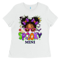 Spooky Mini Halloween Messy Bun Ladies Tee | Teevron
