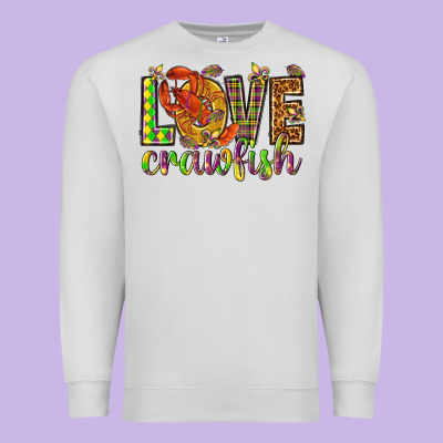 Mardi Gras Love Crawfish Premium Sweatshirt Designed By Nancycooperartshop