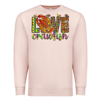 Pale Pink Mardi Gras love crawfish Premium Sweatshirt - NancyCooperArtShop