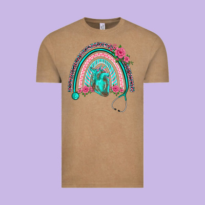 Nurse Life Spring Stethoscope Heart Rainbow Vintage Tee Designed By Barkaloodesign