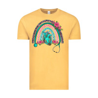Vintage Mustard nurse life spring stethoscope heart rainbow Vintage Tee - BarkalooDesign