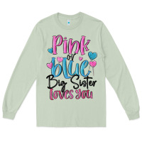 Matcha pink or blue big sister loves you Long Sleeve Tee - MaliasSmallBusiness