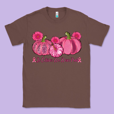 In October We Wear Pink Pumpkins Classic Tee Designed By Adodesignshop