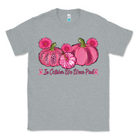 Heather Grey in october we wear pink pumpkins Classic Tee - AdoDesignShop