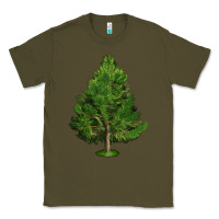 Army Green White Pine Tree Illustrations Classic Tee - LillyAllenDesigns
