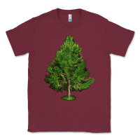 Burgundy White Pine Tree Illustrations Classic Tee - LillyAllenDesigns