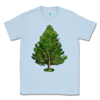 Dusty Blue White Pine Tree Illustrations Classic Tee - LillyAllenDesigns