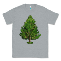 Heather Grey White Pine Tree Illustrations Classic Tee - LillyAllenDesigns
