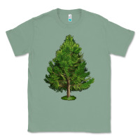 Sage White Pine Tree Illustrations Classic Tee - LillyAllenDesigns