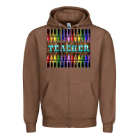 Chestnut Teacher Crayons Tumbler Zipper Hoodie - LillyAllenDesigns
