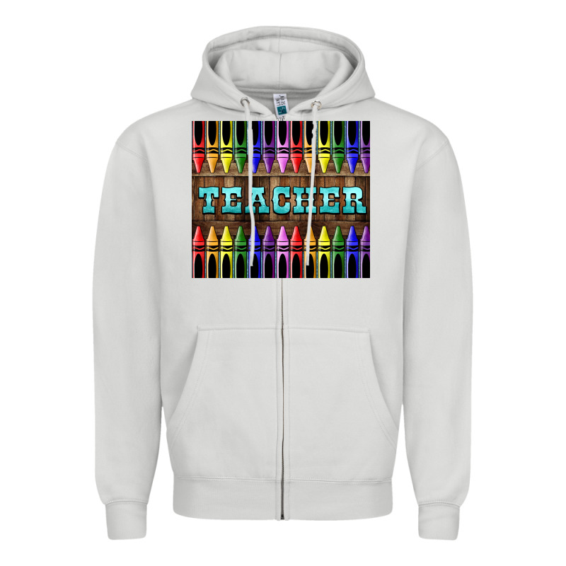 Teacher Crayons Tumbler Zipper Hoodie by LillyAllenDesigns | Teevron