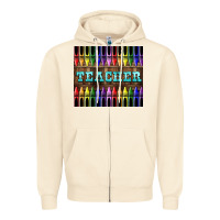 Sandshell Teacher Crayons Tumbler Zipper Hoodie - LillyAllenDesigns