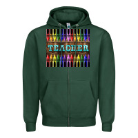 Sports Green Teacher Crayons Tumbler Zipper Hoodie - LillyAllenDesigns