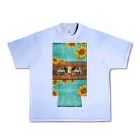 Grape Ice mom hereford cattle sunflowers on tooled leather slim can cooler Urban Heavy Tee - BarkalooDesign