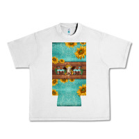 Lunar Rock mom hereford cattle sunflowers on tooled leather slim can cooler Urban Heavy Tee - BarkalooDesign