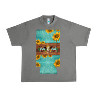 Tornado mom hereford cattle sunflowers on tooled leather slim can cooler Urban Heavy Tee - BarkalooDesign